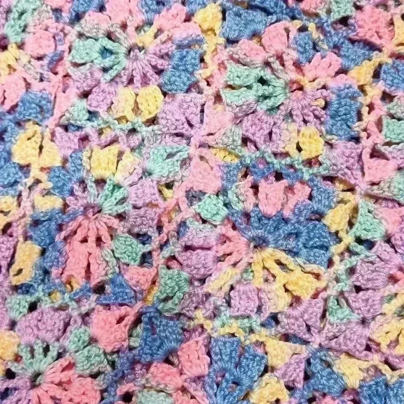 Homemade Multi colored crochet top | Short Sleeve | Size Small - Picture 4 of 4